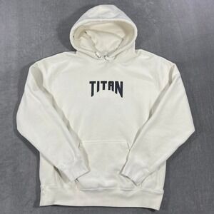 Titan Skull‎ Men's Large Cream Graphic Hoodie Pullover Sweatshirt